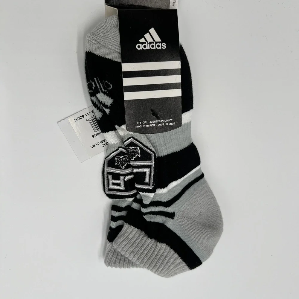 Adidas NHL LA Kings Men's Ankle Socks 3 Pairs Gray Black Size L 9-11 New